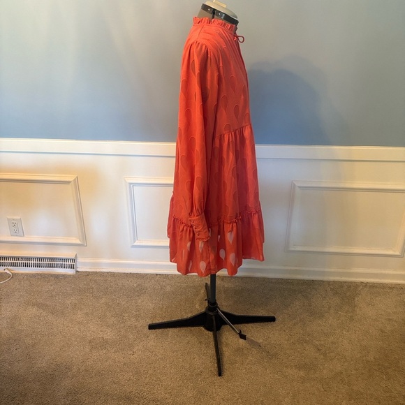 Ophelia Roe Coral Tiered Women's Dress, long sleeved LNWOT - Picture 7 of 13